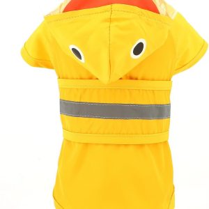 Cute Duck Dog Raincoat with Clear Hood and Harness Hole Adjustable Waterproof Rain Jacket for Small Medium Large Dogs Boy Girl Reflective Pet Poncho, Yellow, M