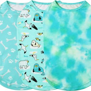 Cooling Shirt for Dogs, Dog Sun Protection Shirt, Sunblock Sunscreen Dogs T-Shirts, Quick Dry Breathable Summer Dogs Cooling Clothes Sunshirt 3 Pack (Tie-dye, Medium)