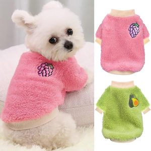 Winter Dog Clothes for Small Dogs, Warm Fleece Puppy Sweater, Cute Small Dog Sweaters for Girls Like Teacup Chihuahua Yorkie Clothing, XS, 2 Pack